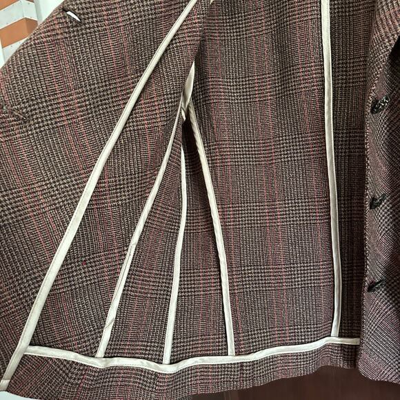 Y2K Vintage Dorothee SCHUMACHER  | Glen Plaid Blazer Dark Academia Riding Large - Picture 6 of 8